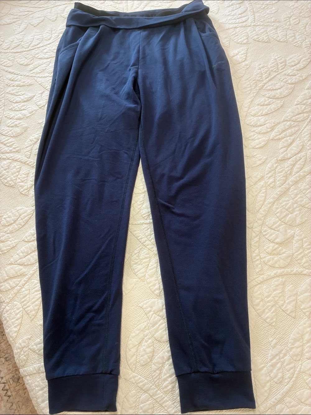 Nike fold-over waist navy Blue Joggers M